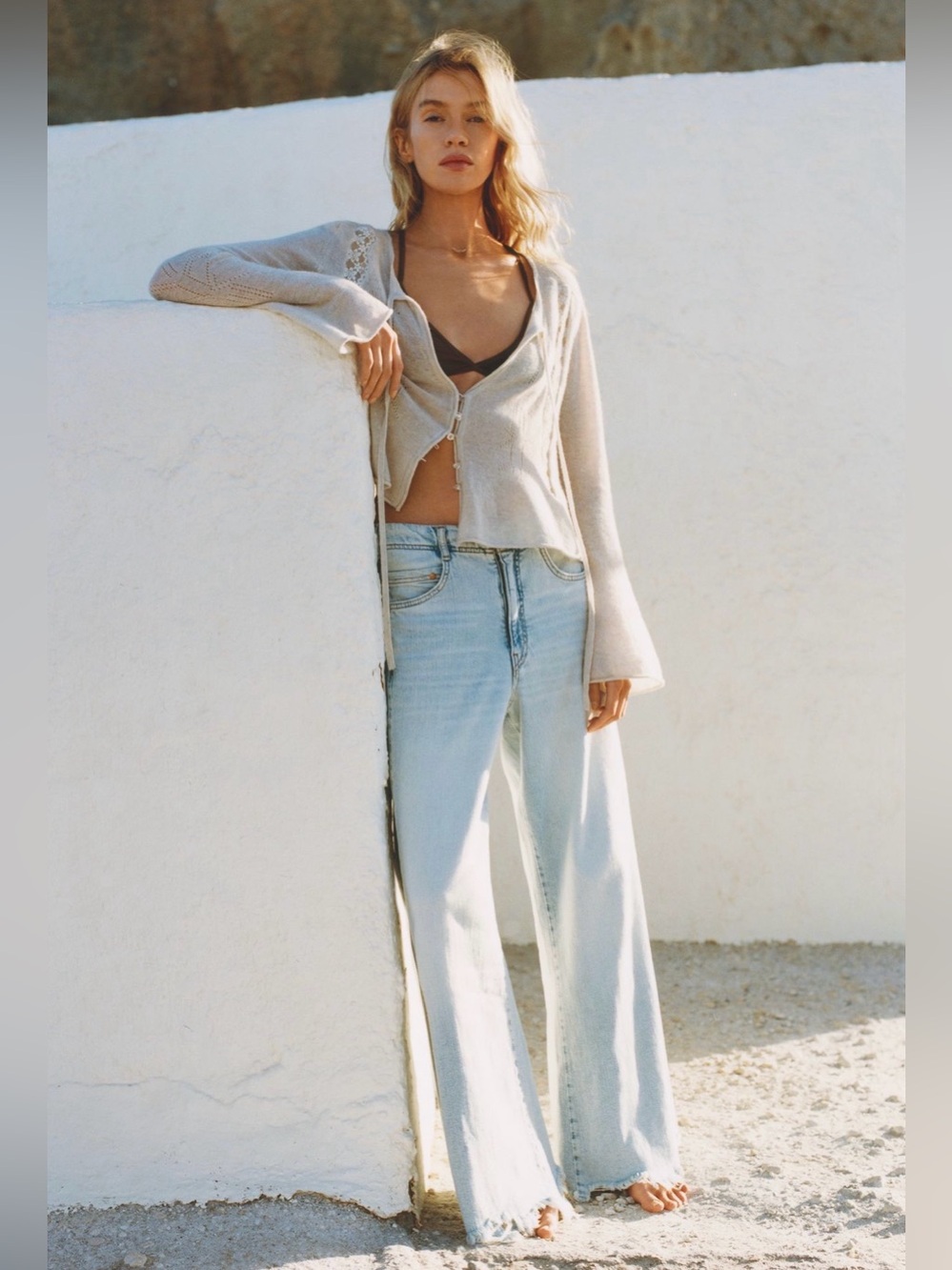 Pilcro Adi Regenerative Mid Rise Flare Jeans
